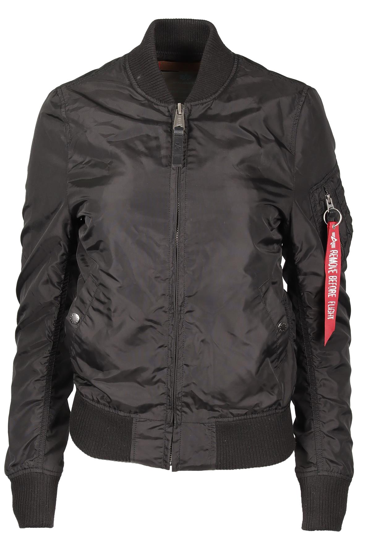 ALPHA INDUSTRIES BLACK NYLON BOMBER JACKET XSMALL