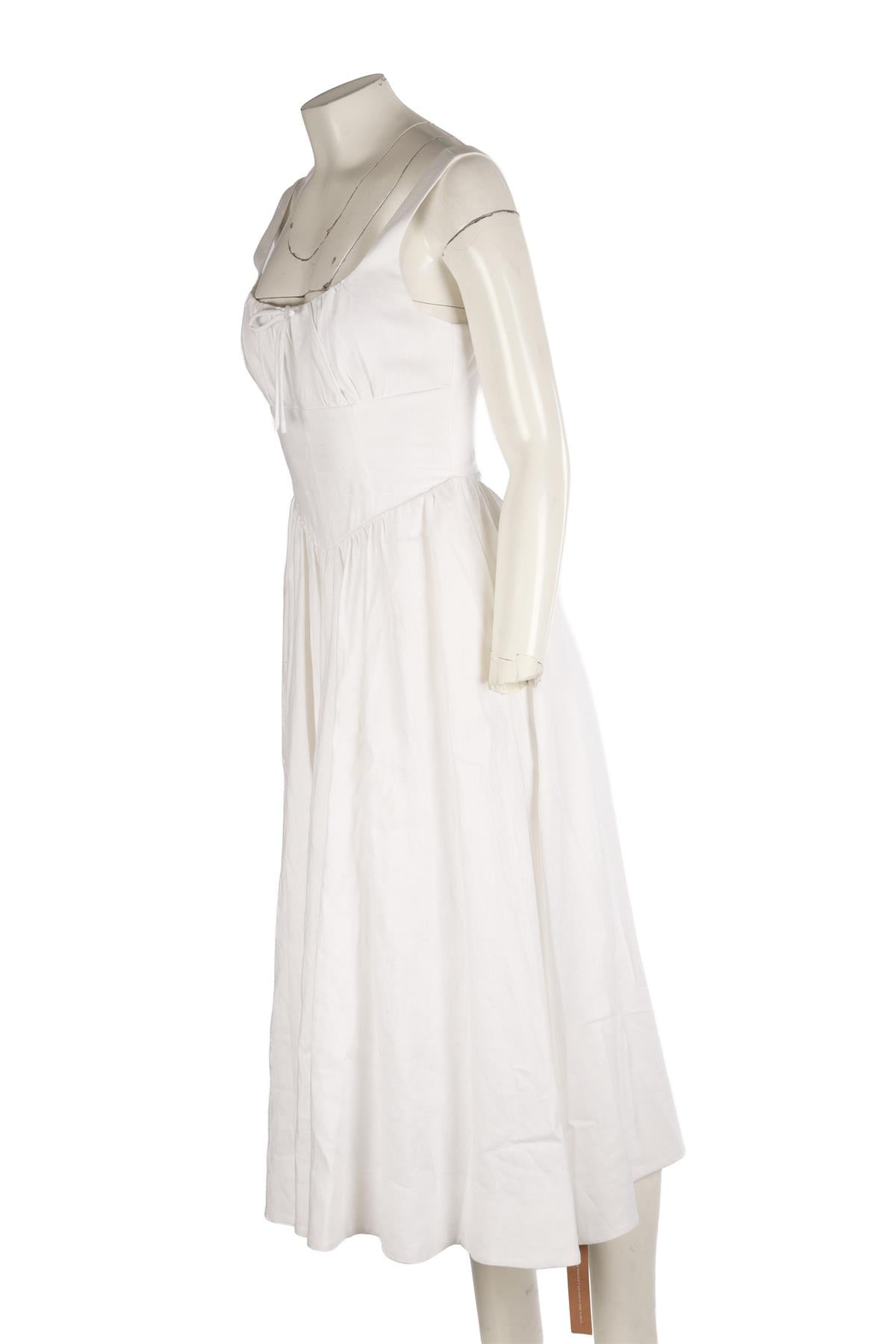 REFORMATION WHITE LINEN MAXI DRESS US 2 UK 6
