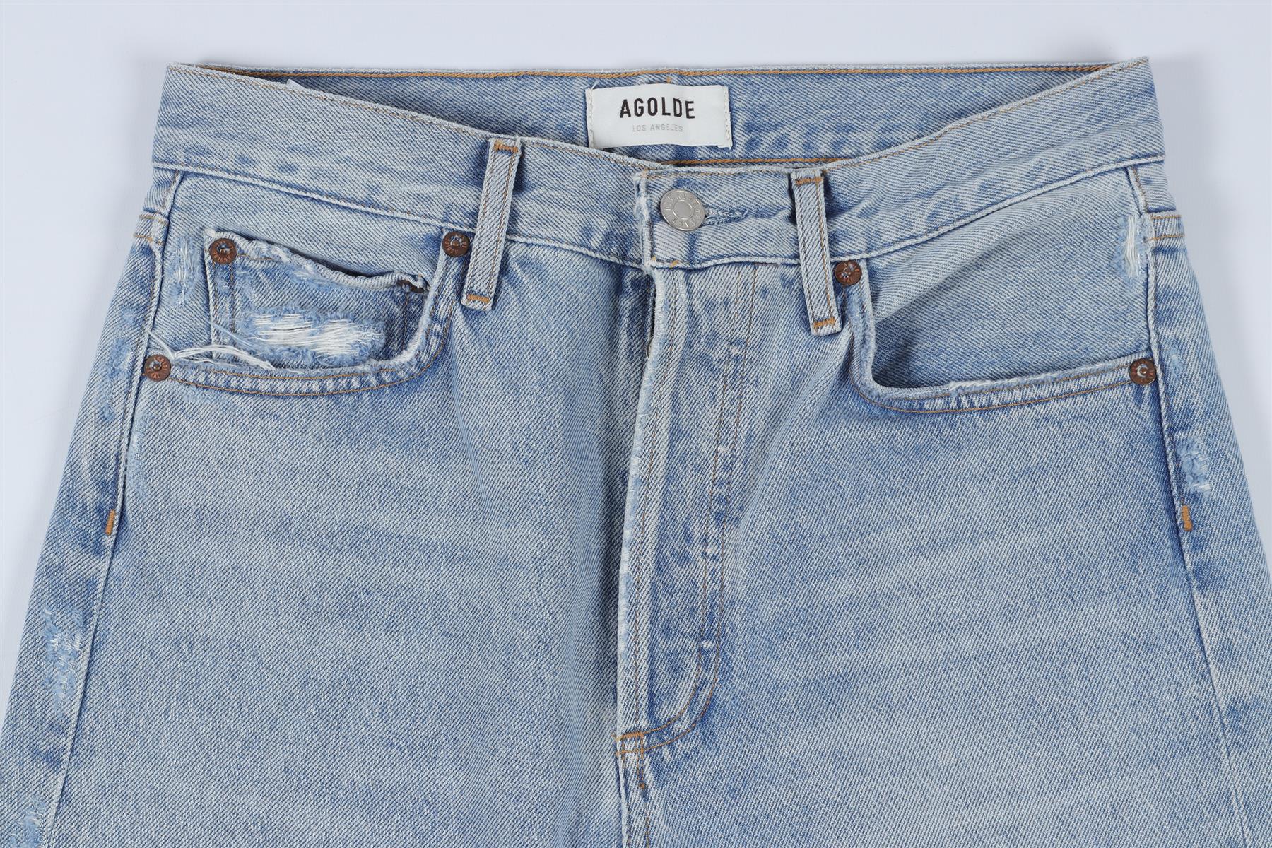AGOLDE BLUE HIGH RISE STRAIGHT LEG JEANS W24 UK 6