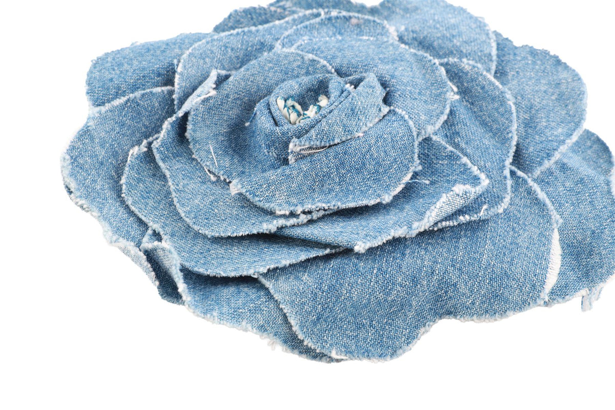ALBERTA FERRETTI BLUE DENIM BROOCH