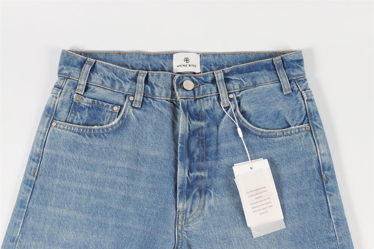 ANINE BING BLUE HIGH RISE STRAIGHT LEG JEANS W26 UK 8