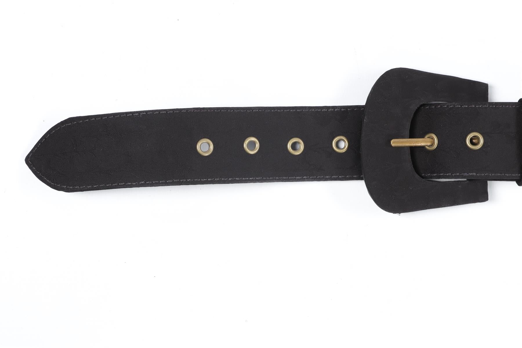 JOHANNA ORTIZ BLACK SATIN WAIST BELT US 6 UK 10