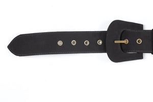 JOHANNA ORTIZ BLACK SATIN WAIST BELT US 6 UK 10