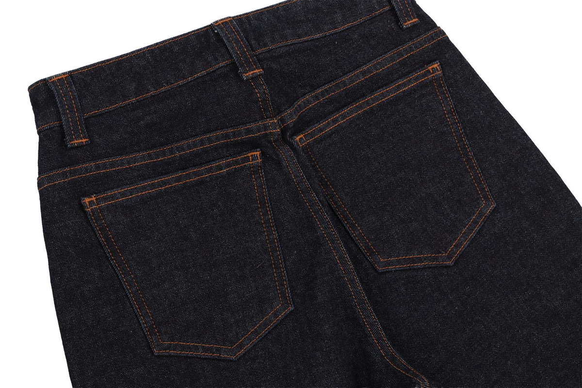 KHAITE BLUE HIGH RISE WIDE LEG JEANS W27.5 UK 8-10