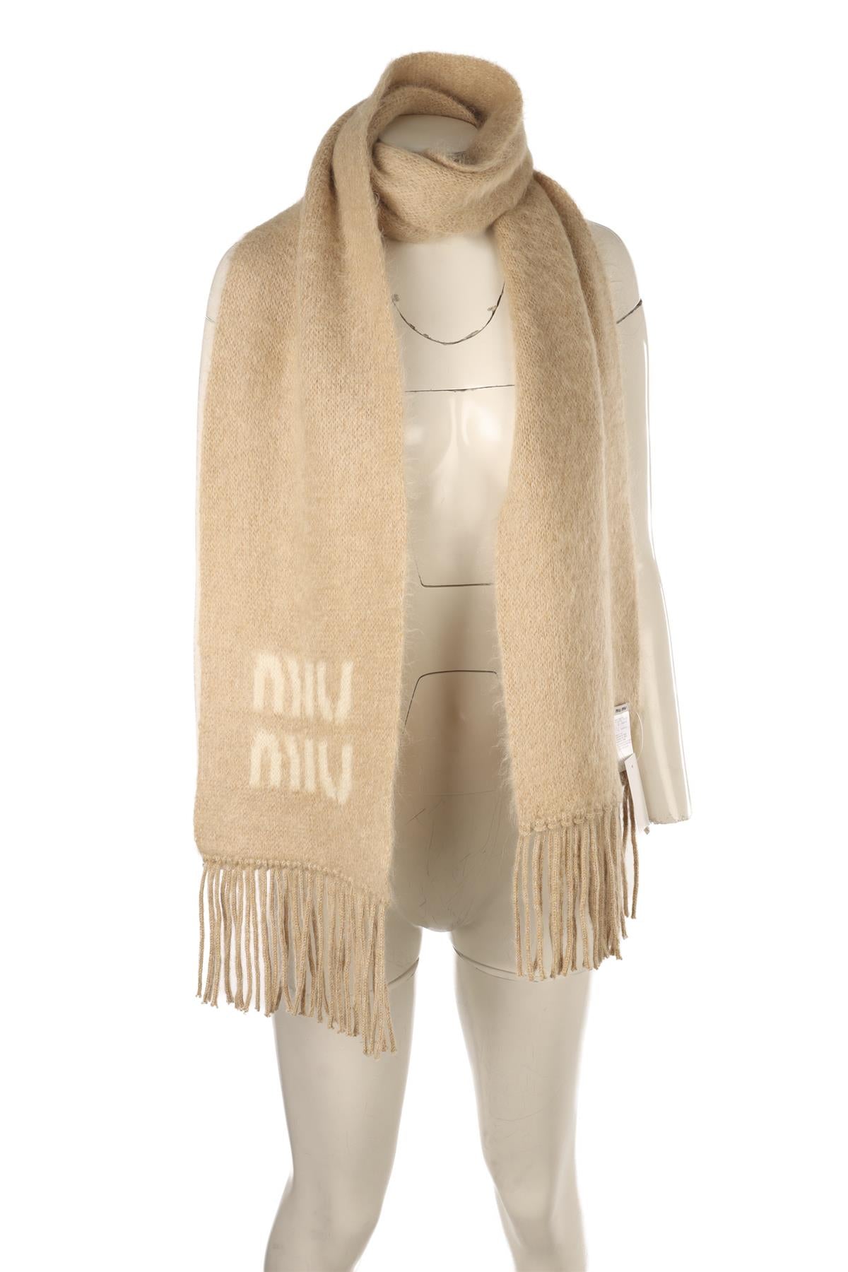 MIU MIU BEIGE MOHAIR SCARF