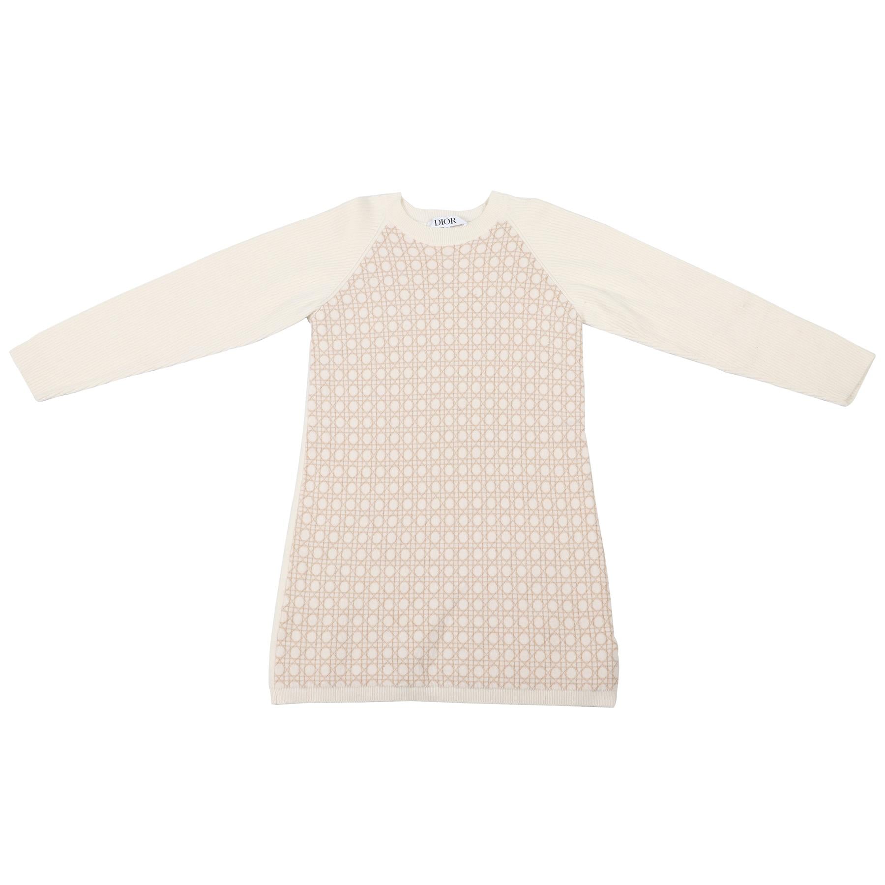 CHRISTIAN DIOR CREAM KIDS GIRLS WOOL DRESS 10 YEARS