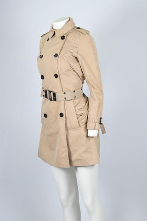 BURBERRY PRORSUM BEIGE COTTON TRENCH COAT IT 38 UK 6