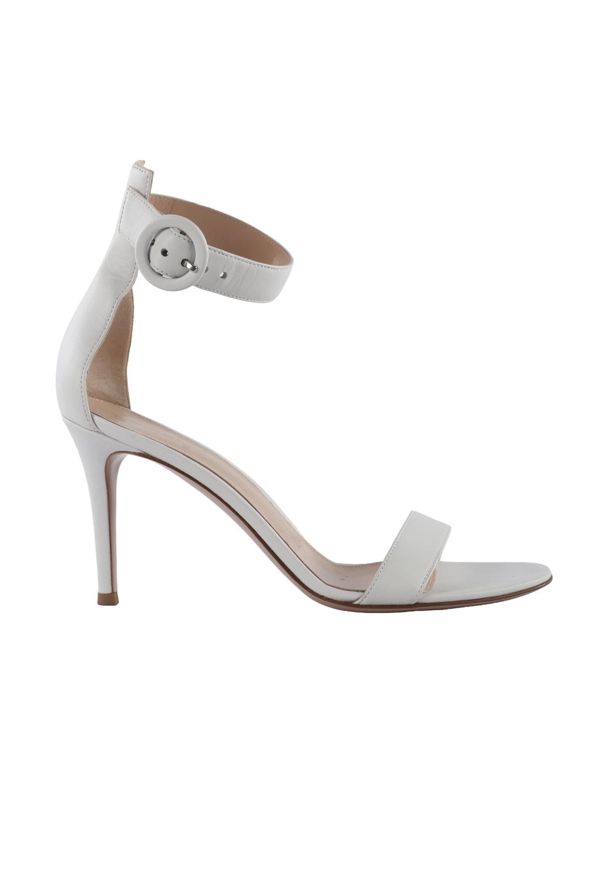 WHITE LEATHER SANDALS