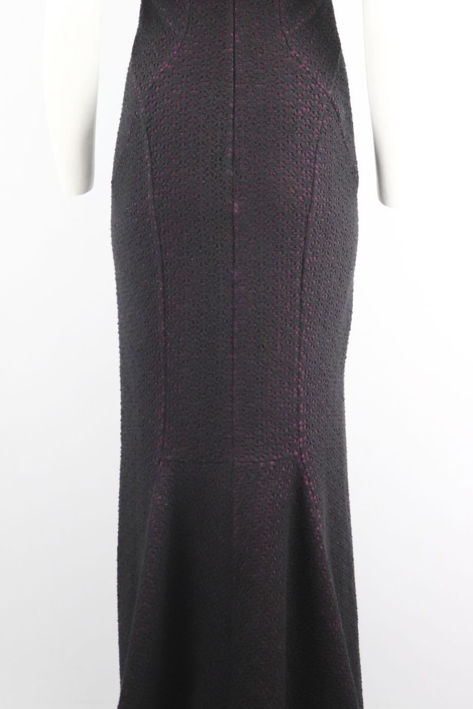 AZZEDINE ALAЇA CUTOUT WOOL BLEND MAXI DRESS FR 42 UK 14
