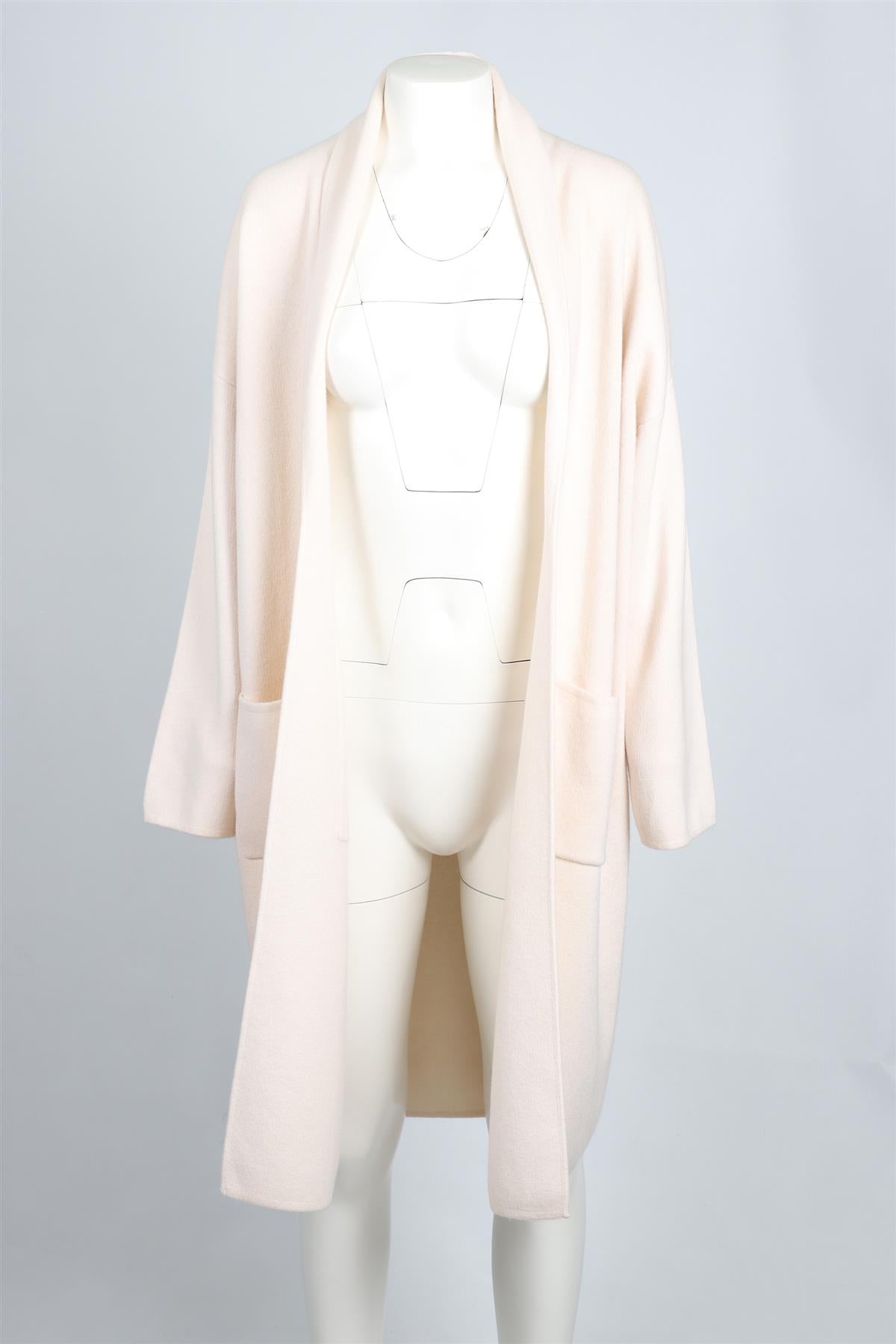 SABLYN CREAM CASHMERE AND WOOL BLEND CARDIGAN MEDIUM