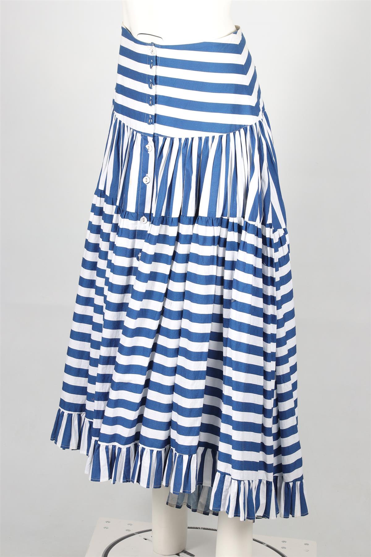 ALEXANDRA MIRO BLUE COTTON MAXI SKIRT SMALL