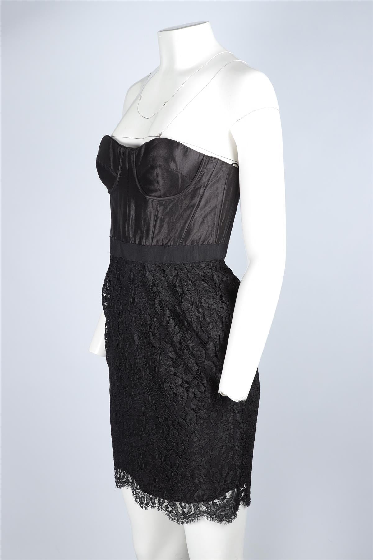 MATTHEW WILLIAMSON BLACK LACE MINI DRESS UK 10