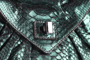 ZAGLIANI GREEN PYTHON SHOULDER BAG