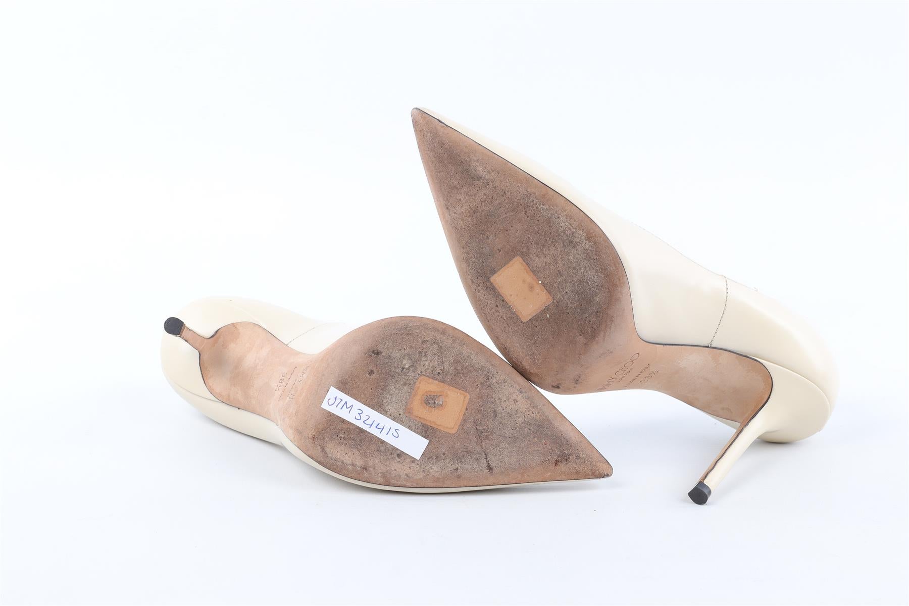 JIMMY CHOO CREAM LEATHER PUMPS EU 38.5 UK 5.5 US 8.5
