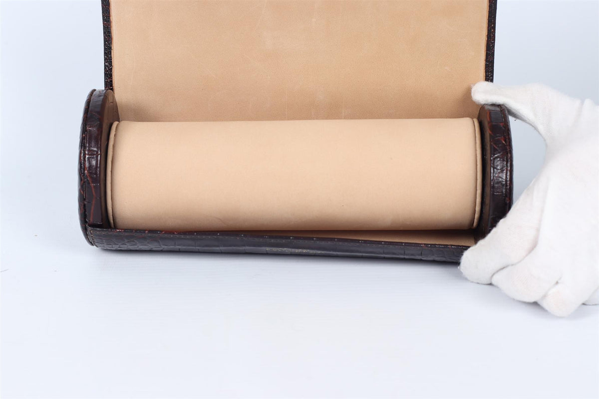 SMYTHSON OF BOND STREET CROC EFFECT LEATHER JEWELLERY CASE