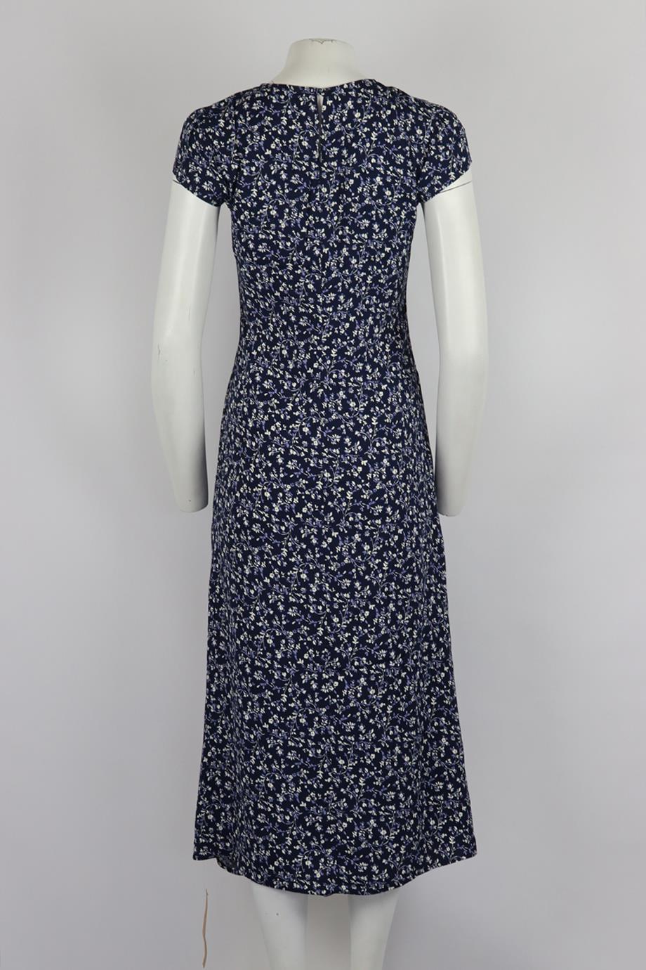 REFORMATION FLORAL PRINT CREPE MIDI DRESS US 4 UK 8
