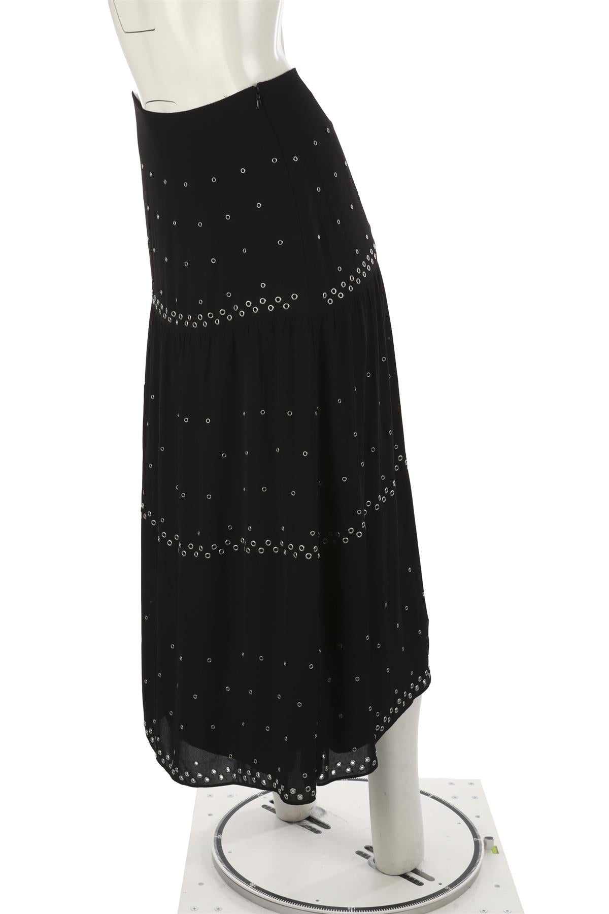 THE KOOPLES BLACK CREPE MAXI SKIRT XSMALL