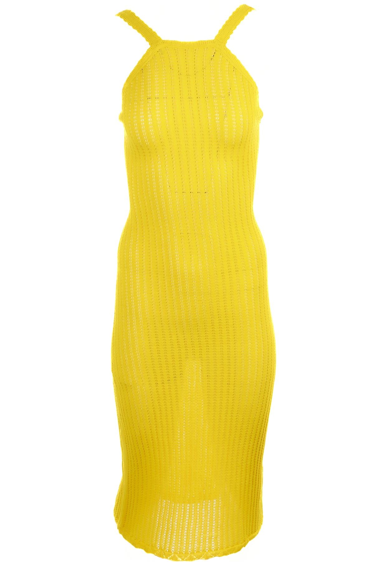 DOEN YELLOW CROCHET MAXI DRESS SMALL