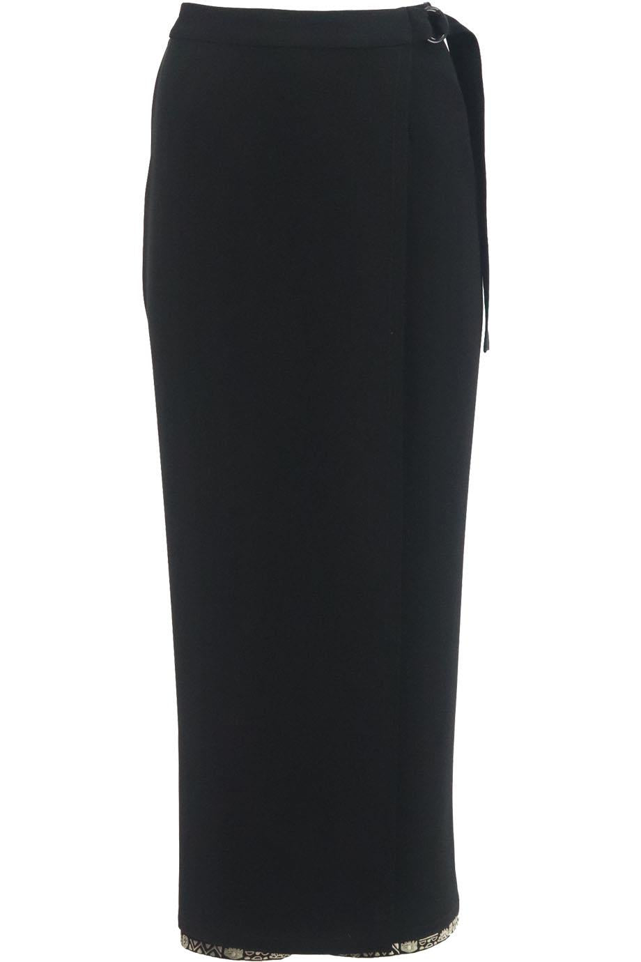 YIGAL AZROUEL WRAP EFFECT CREPE WIDE LEG PANTS US 10 UK 14