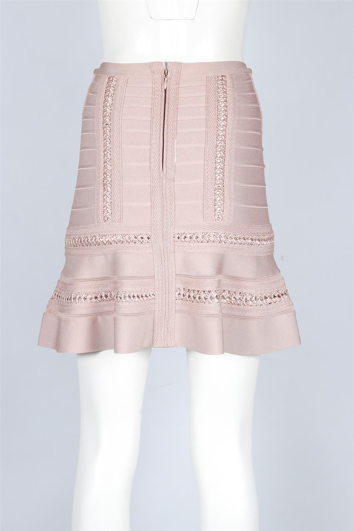 HERVE LEGER PINK BANDAGE MINI SKIRT XSMALL