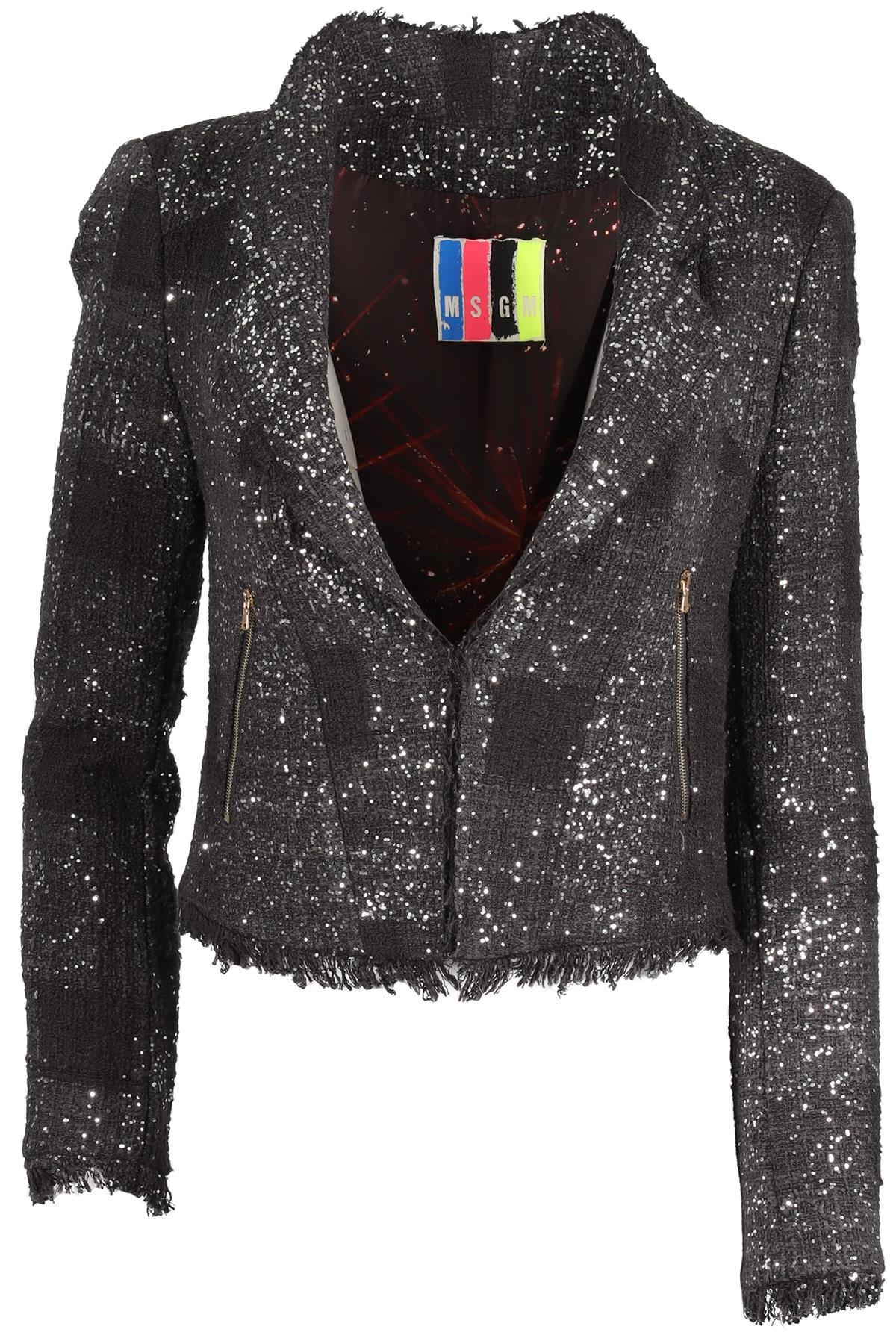 MSGM GREY COTTON JACKET IT 40 UK 8