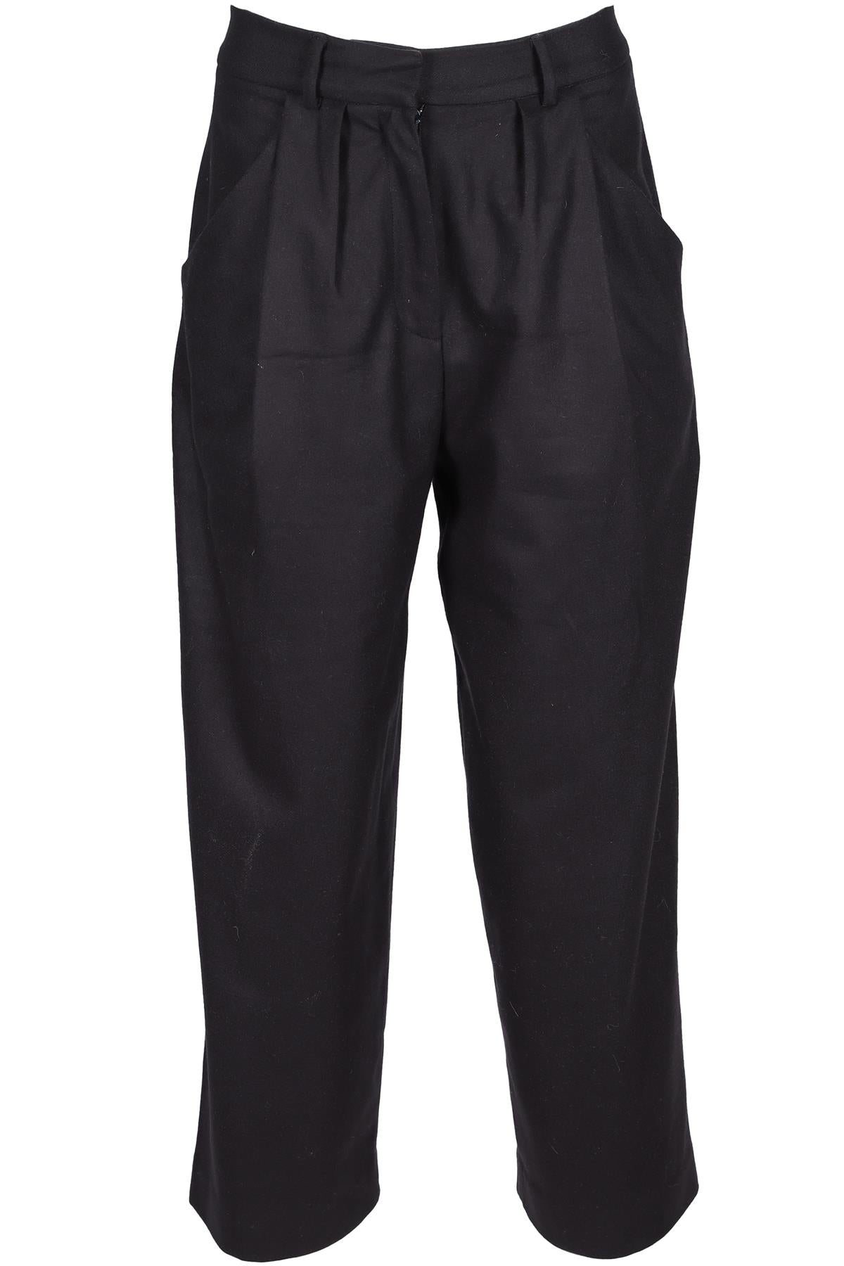 CHINTI & PARKER NAVY WOOL WIDE LEG PANTS UK 6