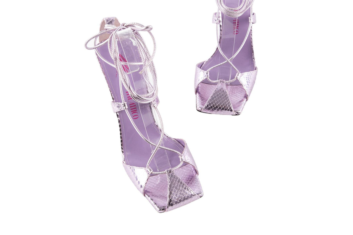 THE ATTICO PURPLE ADELE LEATHER SANDALS EU 39 UK 6 US 9