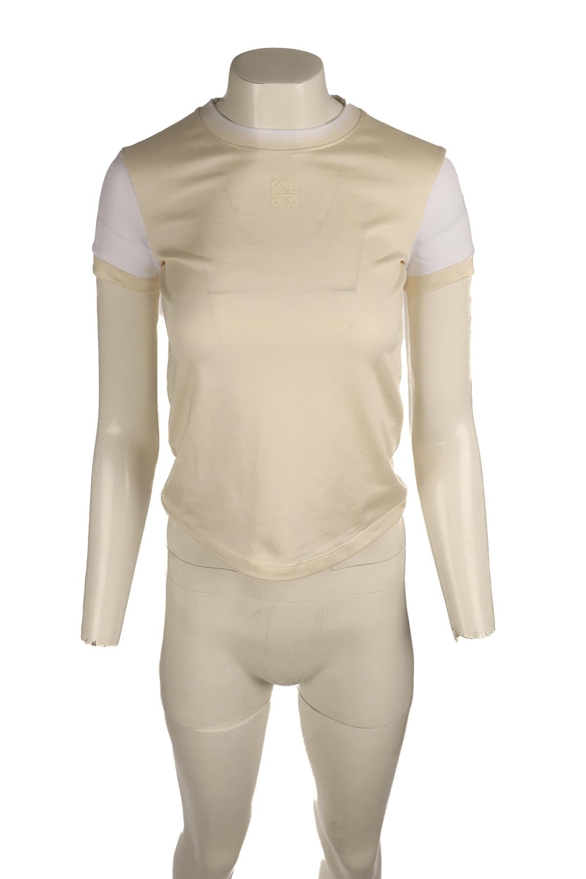 LOEWE CREAM COTTON T-SHIRT SMALL