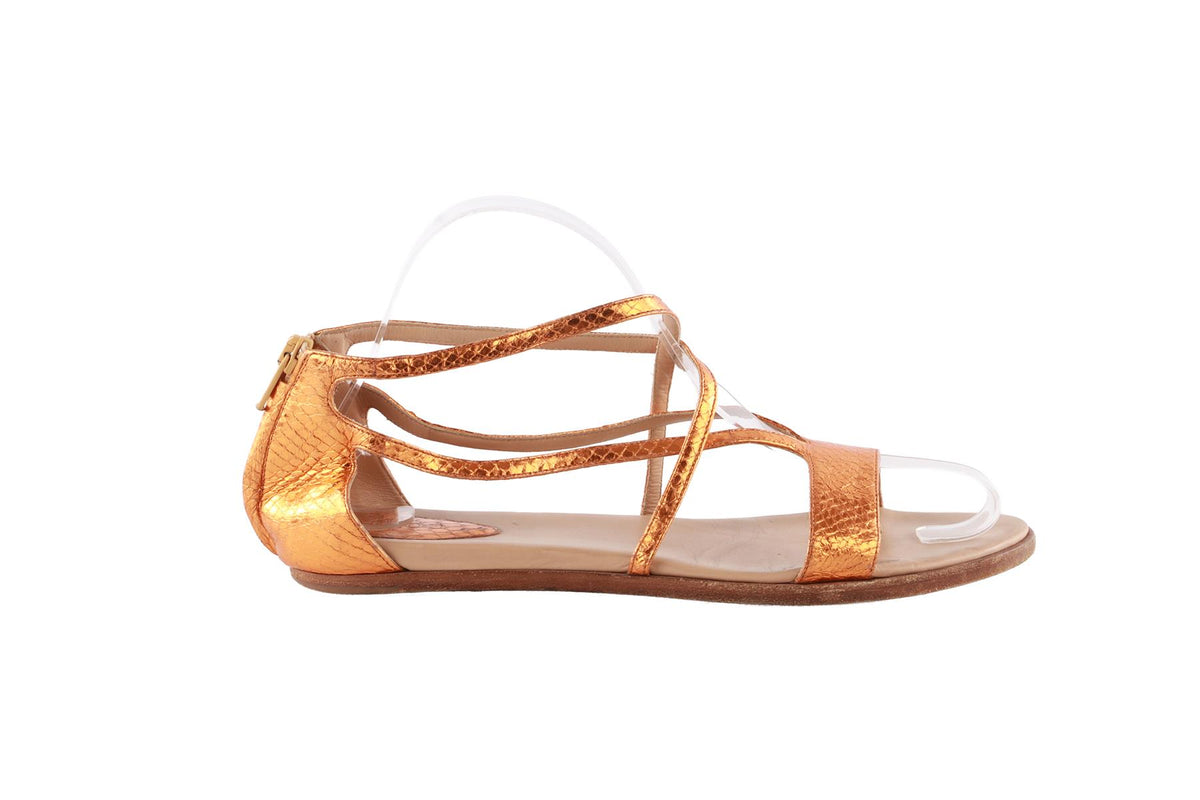 CHLOÈ ORANGE LEATHER SANDALS EU 38 UK 5 US 8