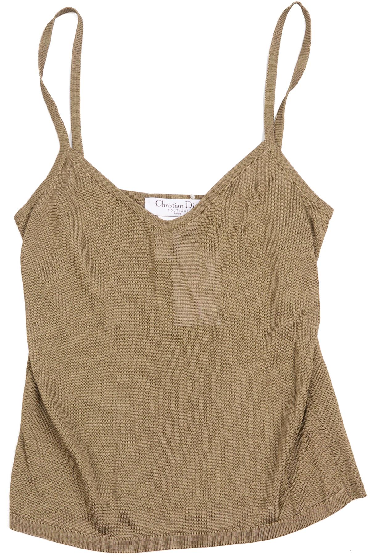 CHRISTIAN DIOR GREEN KNIT TOP FR 36 UK 8