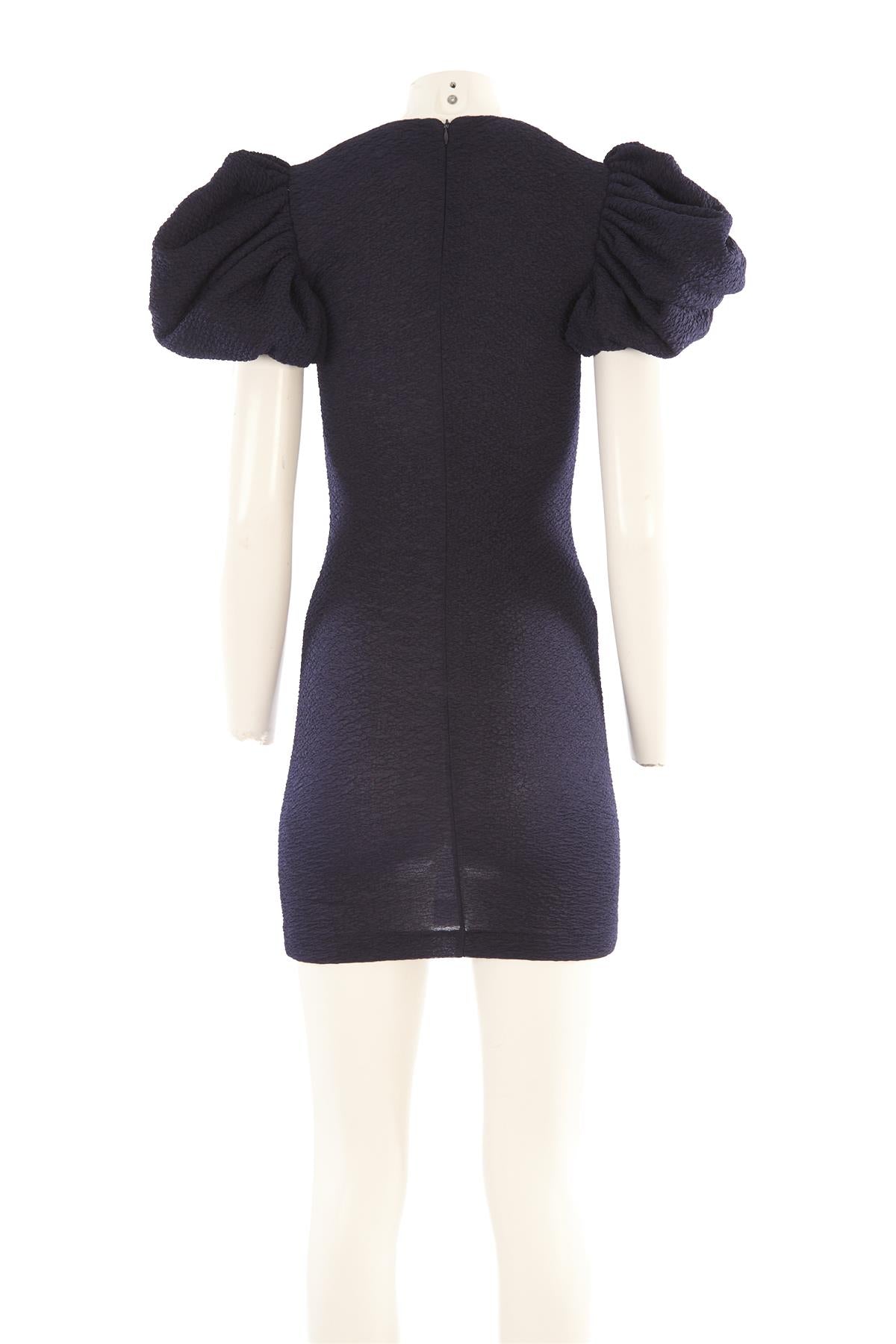 ROTATE BIRGER CHRISTENSEN NAVY WOVEN MINI DRESS DK 36 UK 8