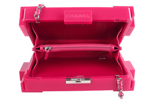 CHANEL PINK 2014 BOY BRICK LEGO PLEXIGLASS CLUTCH
