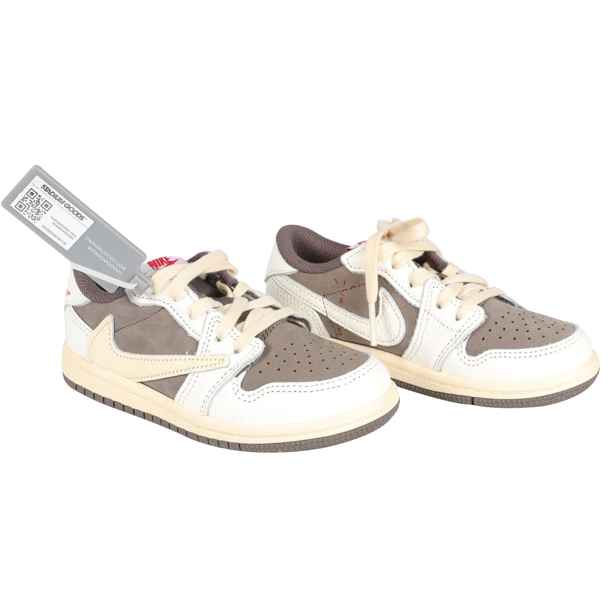 NIKE + TRAVIS SCOTT BROWN KIDS AIR JORDAN 1 LOW REVERSE MOCHA SNEAKERS EU 26 UK 8.5 US 9