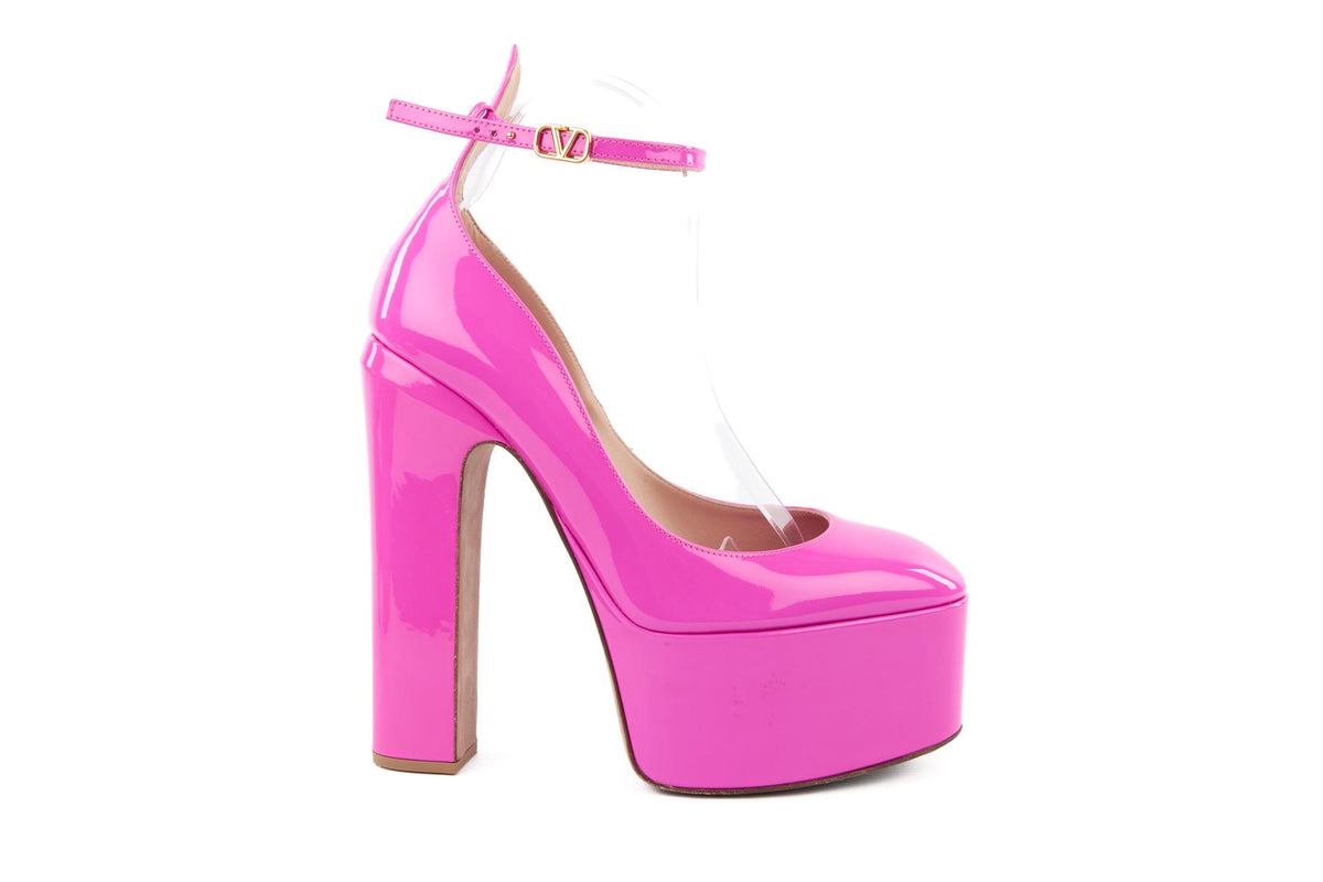 VALENTINO GARAVANI PINK TAN-GO PATENT LEATHER PLATFORM PUMPS EU 39 UK 6 US 9