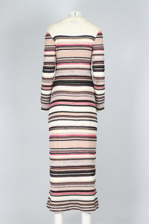 MISSONI MULTICOLOURED WOOL BLEND MAXI DRESS IT 46 UK 14