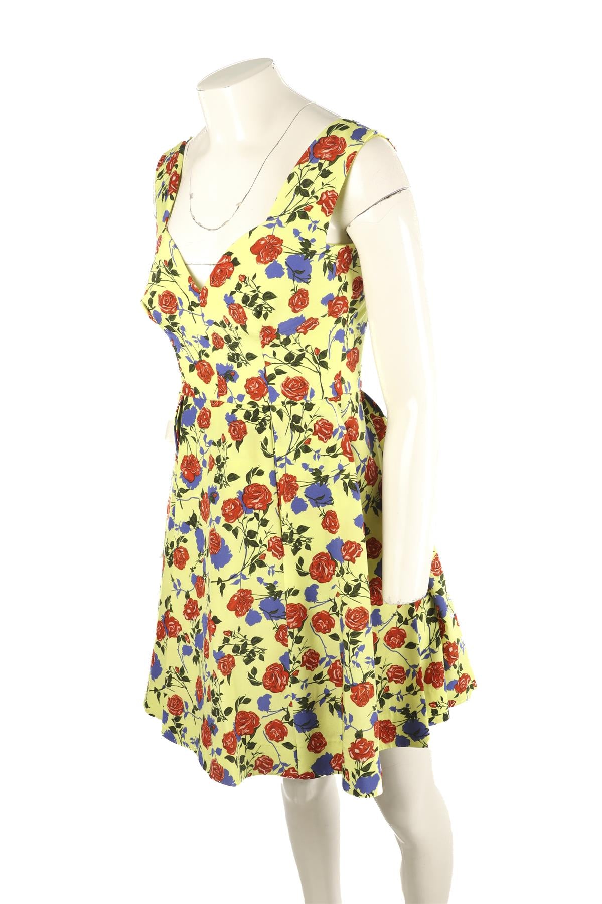 EMILIA WICKSTEAD GREEN SILK MINI DRESS UK 6