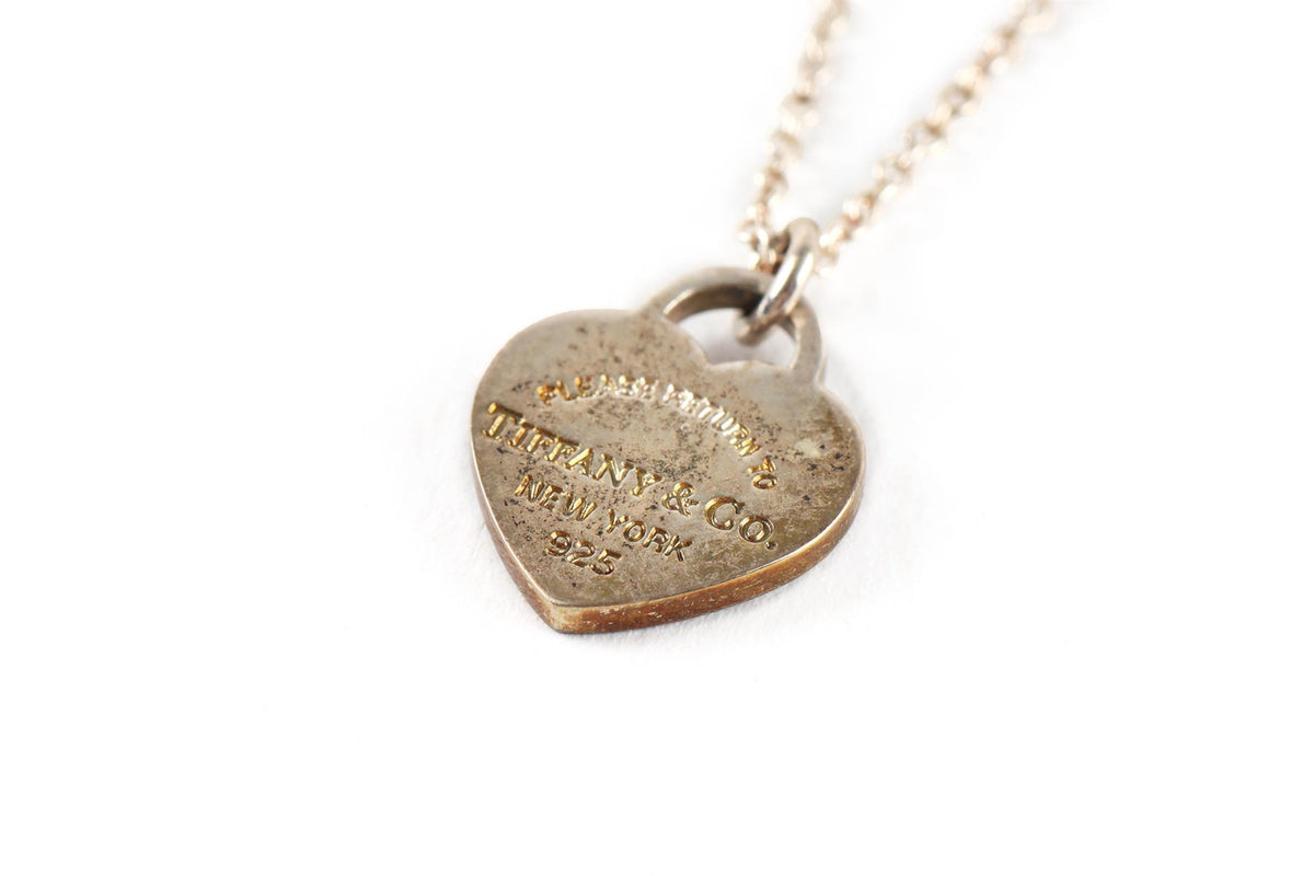 Tiffany & Co Blue Double Heart Sterling Silver Chain Necklace
