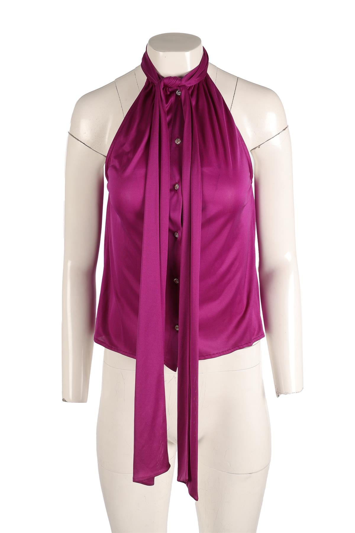 GIANNI VERSACE PURPLE VINTAGE JERSEY TOP IT 38 UK 6