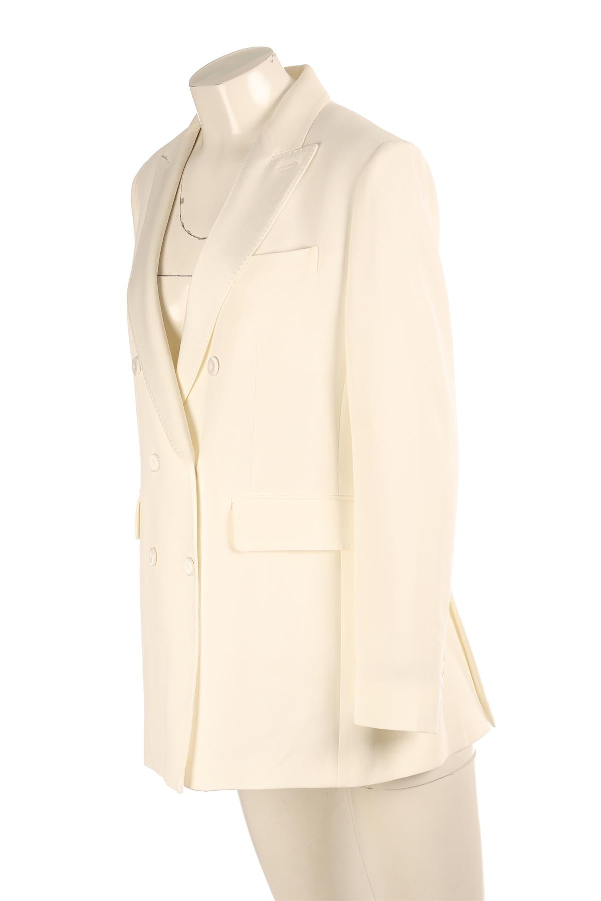 MAX MARA WHITE CREPE BLAZER IT 46 UK 14 US 10