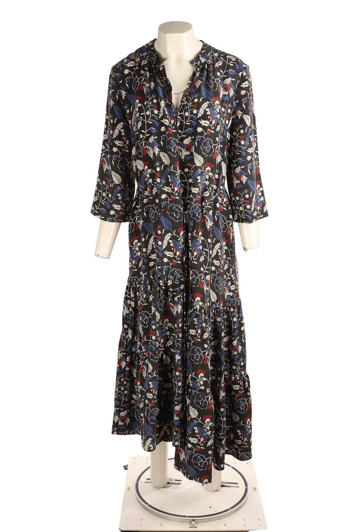 APIECE APART MULTI SILK MAXI DRESS US 8 UK 12