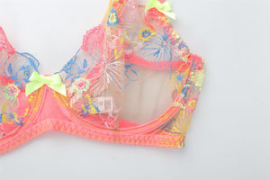 AGENT PROVOCATEUR PINK BRA AND THONG SET UK 34 E/2