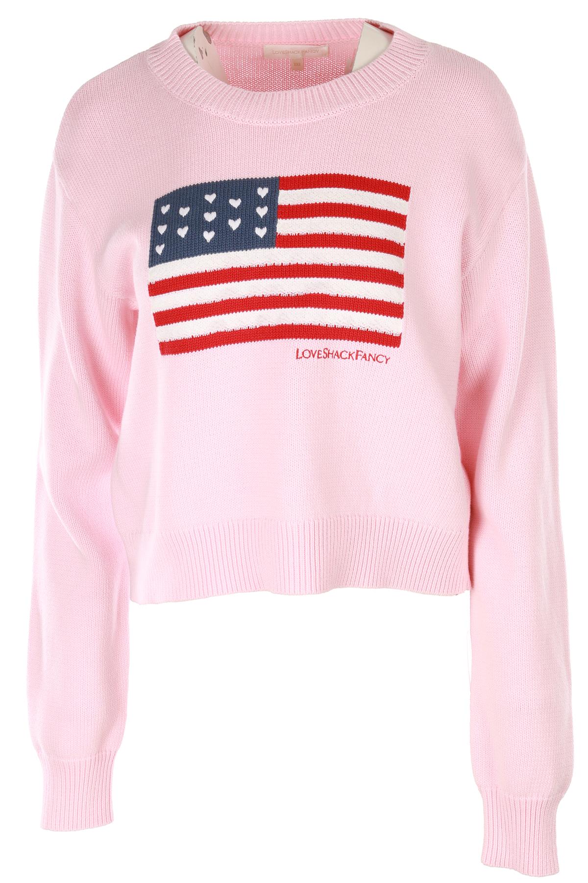 LOVESHACKFANCY PINK COTTON SWEATER XXSMALL