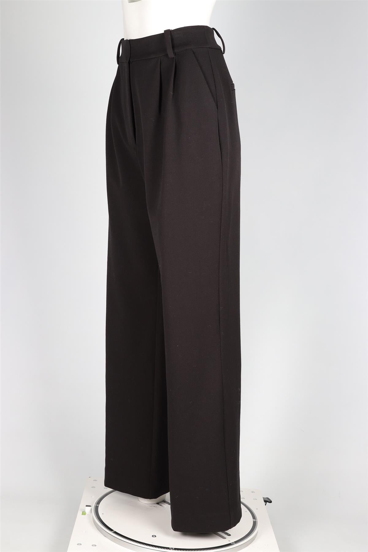 FAVOURITE DAUGHTER BLACK RAYON WIDE LEG TROUSERS UK 10