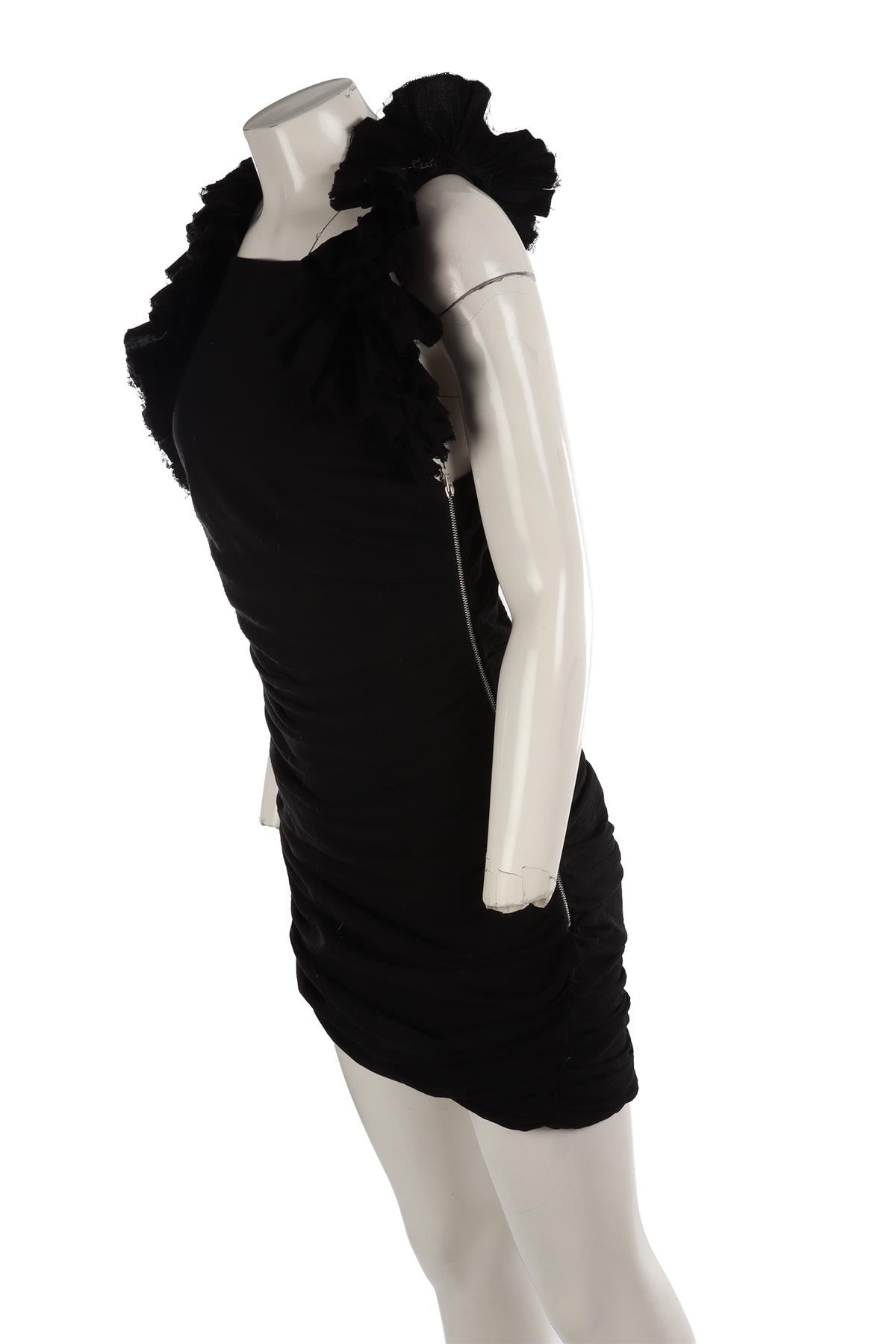 ISABEL MARANT BLACK COTTON MINI DRESS FR 40 UK 12