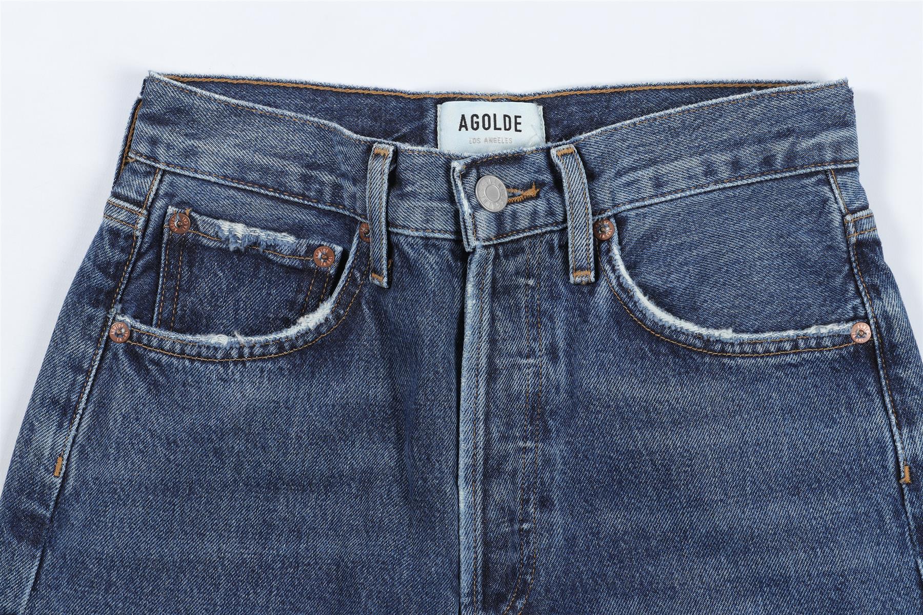 AGOLDE NAVY HIGH RISE WIDE LEG JEANS W23 UK 4