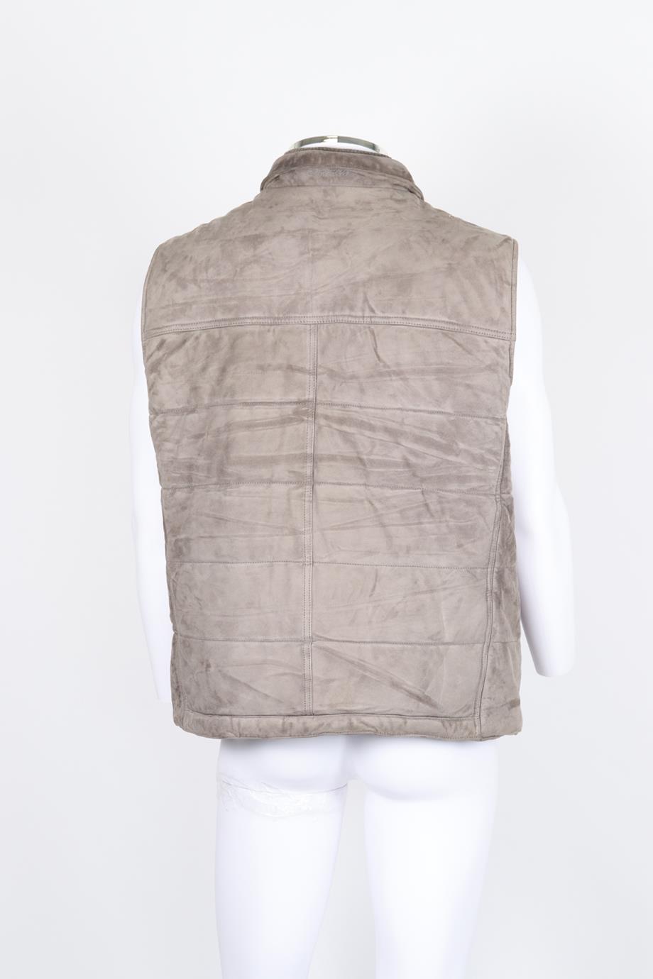 MANDELLI MEN'S QUILTED PADDED SUEDE VEST XLARGE