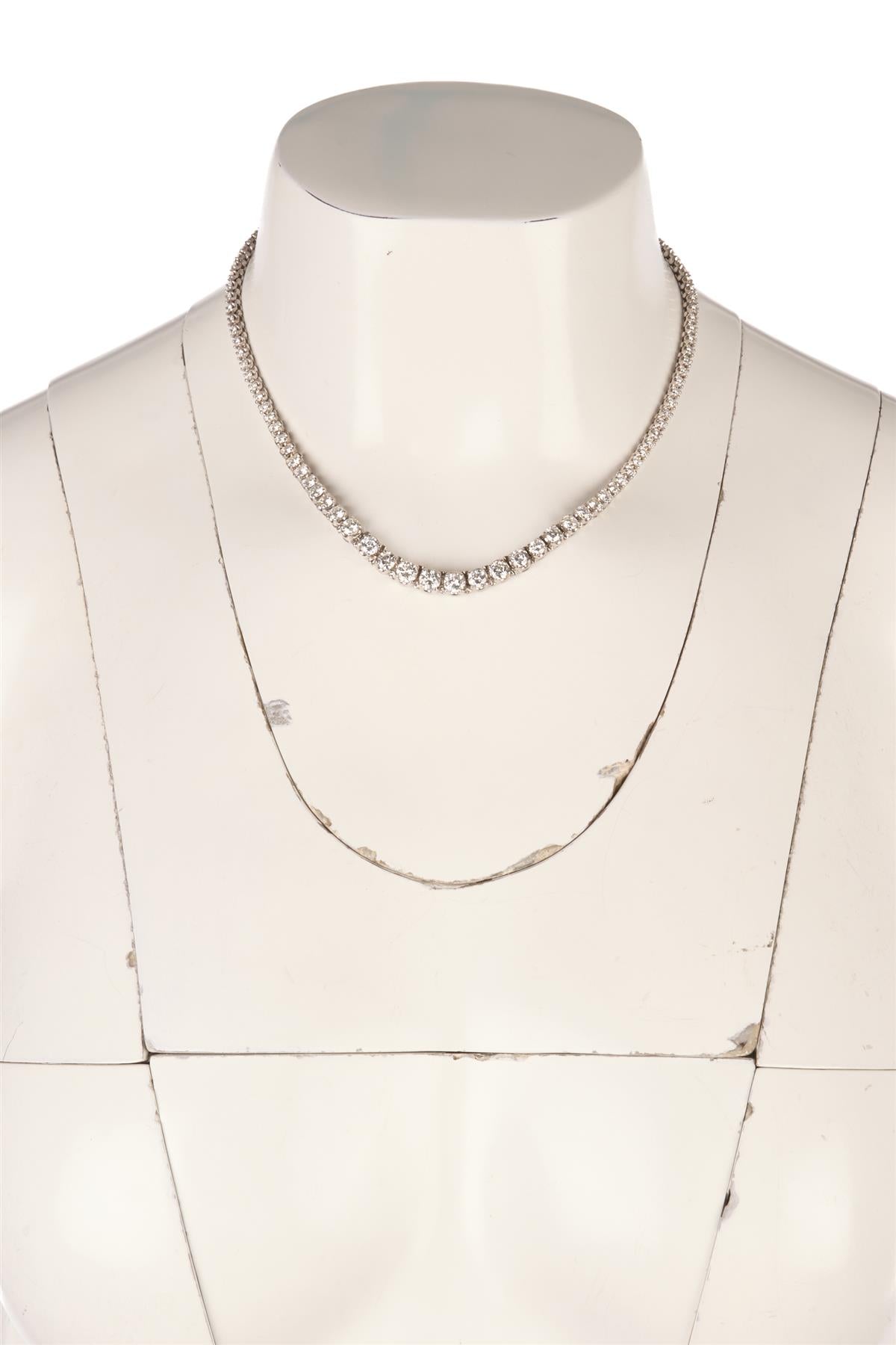 14K WHITE GOLD 11.5CTS DIAMOND NECKLACE