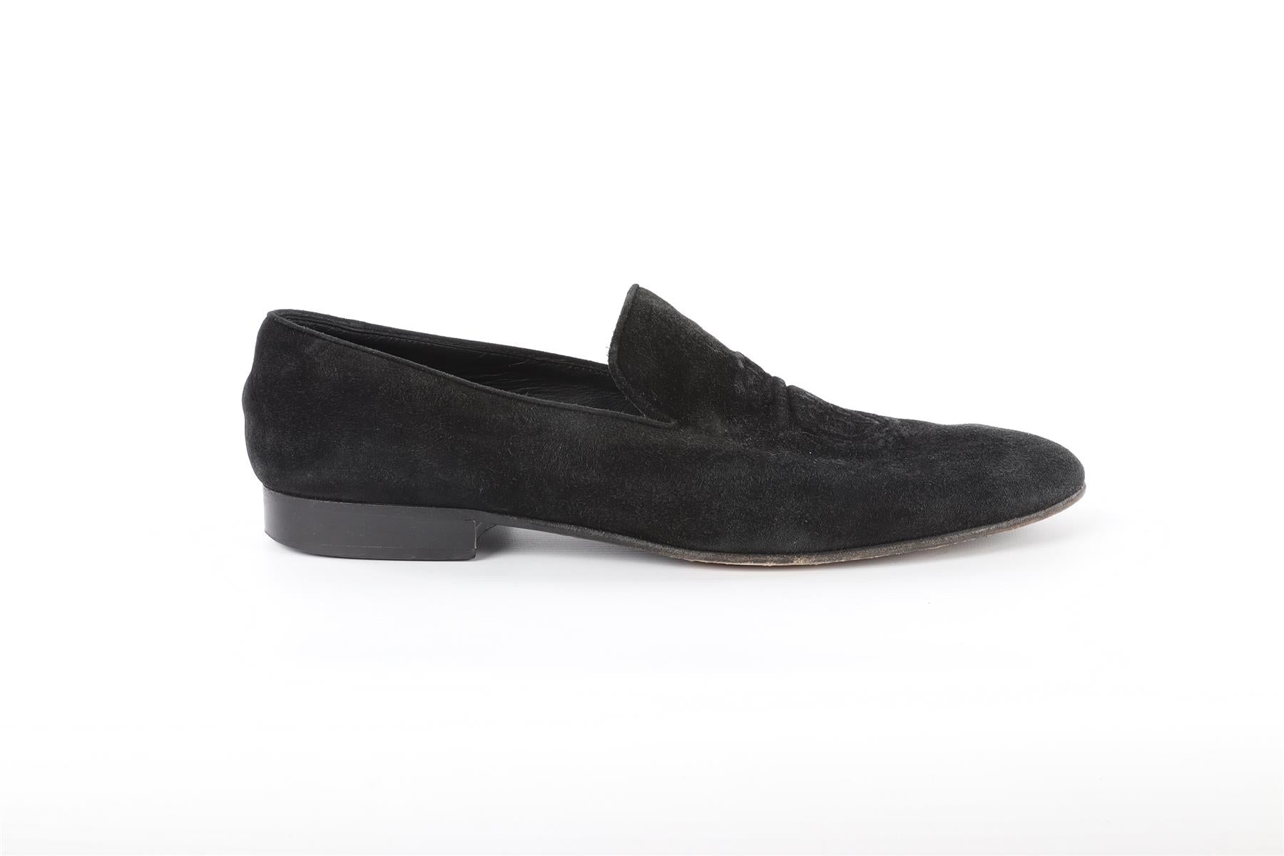BILLIONAIRE COUTURE BLACK MEN'S SUEDE LOAFERS EU 44 UK 10 US 11