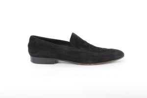 BILLIONAIRE COUTURE BLACK MEN'S SUEDE LOAFERS EU 44 UK 10 US 11