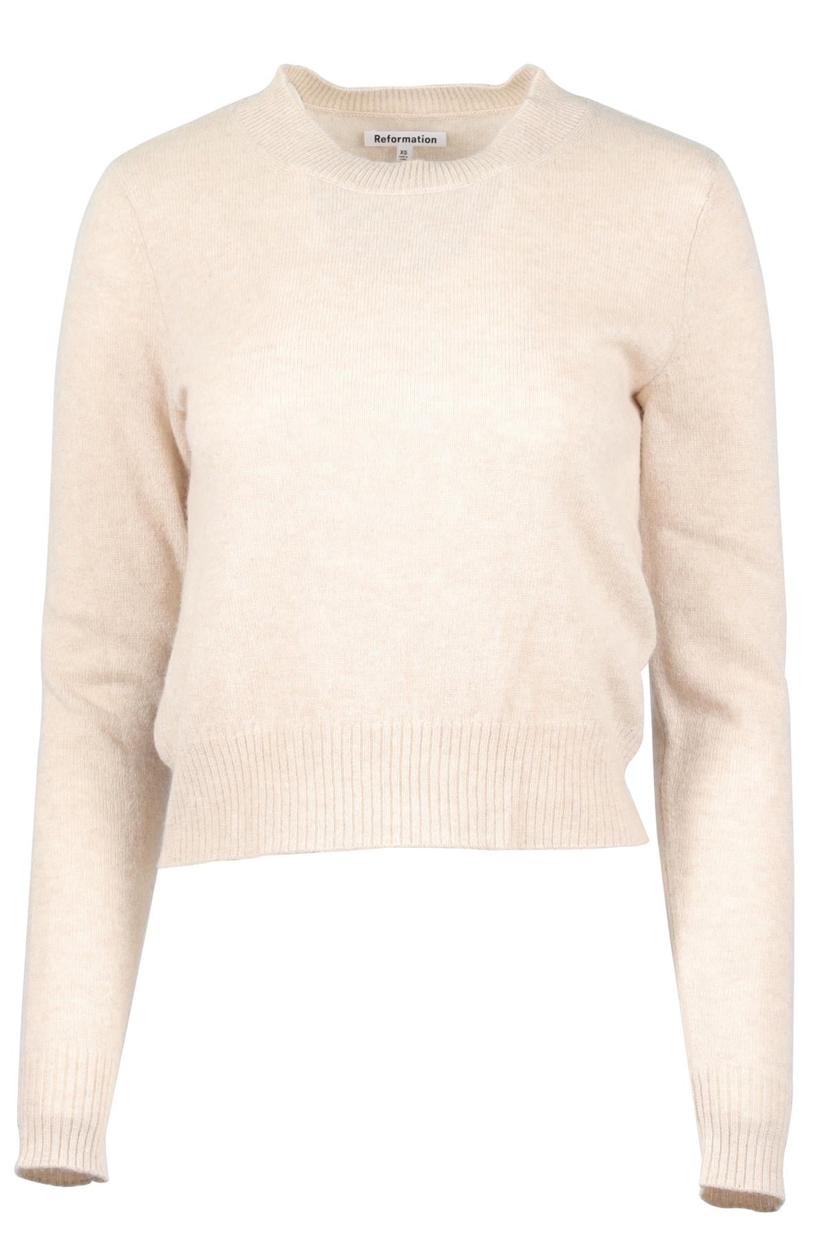 REFORMATION BEIGE CASHMERE SWEATER XSMALL